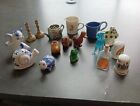 New ListingVintage Lot of 16 Wood, Porcelain, Glass, Brass Shadow Box Miniature Figurines