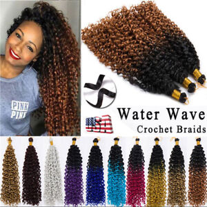 100% Real Natural Water Wave Crochet Braids Deep Curly as Human Hair Extensions