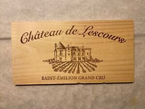 1 Rare Wine Wood Panel Château de Lescours Vintage CRATE BOX SIDE 4/24 763a