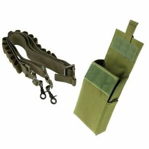 12Ga 15 Round Shell Ammo Holder Shotgun Sling with Molle 25 Round Reload Pouch