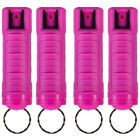 4 PACK Police Magnum pepper spray 1/2oz Hot Pink Molded Keychain Case Security