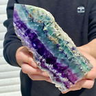 New Listing1.8LB Natural beautiful Rainbow Fluorite Crystal flake ore Quartz specimen