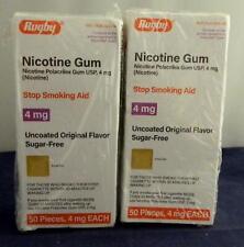 2X Rugby Nicotine Gum 4mg 50ct Uncoated Org Flavor Sugar- Free Exp 1/25
