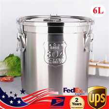 Airtight Rice Bucket 6L 304 Stainless Steel Canister Food Storage Container NEW
