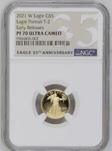 2021-W American Gold Eagle Proof NGC PF70 UC 1/10 Ounce Type 2 ER