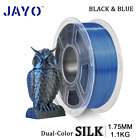 JAYO 1.1KG 3D Printer Filament 1.75mm PLA+ SILK Dual Color Black/Blue With Spool