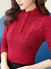 Elegant Womens Lace Ruffle Victorian Casual Long Sleeve Shirt Blouse Warm Tops