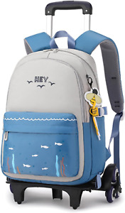 Rolling Backpack Girls Boys Luggage Bookbag Wheel Trolley Bag School Bag 6-wheel