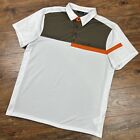 J Lindeberg Golf Polo Shirt Mens XL White Casual Short Sleeve Logo Stretch