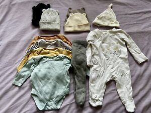 3-6 months baby clothes bundle unisex boy 11 pieces bodysuits sleepsuit hats