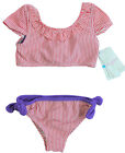 2-Pc Tommy Bahama Baby Girls 24 Months Swimsuit Bikini Red Stripe Summer Beach