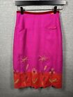 Vintage Oilily Women's Pink Floral Long Skirt Size 36. Flower Stitching