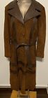 Vintage 70’s New England Sportswear Brown Leather Suede Trench Coat M  Belted