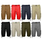 Men's Distressed Cotton Cargo Shorts With Belt  (Size 30-48) NEW FREE SHIP