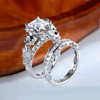 2.75 CT Princess Diamond Engagement Ring Skull Bridal Set 14k White Gold Finish
