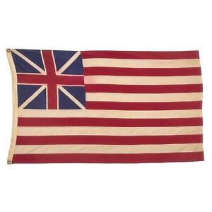 Vintage Cotton Grand Union Jack Flag Old Sewn Cloth American USA Historic