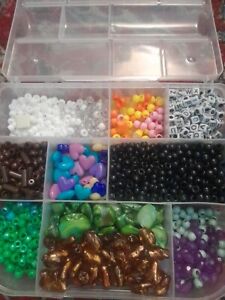 Huge Lot Mini Opaque Pony Beads Letter Hèarts, Glass Barrel Beads & Shell Beads