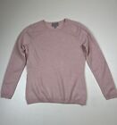 PURE Collection Sz 8/10 Womens Sweater 100% Cashmere Soft Heathered Pink Spring