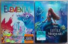 Disney Movie Lot - The Little Mermaid & Elemental - DVD-Blu Ray-Digital Versions