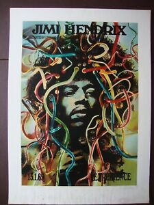 JIMI HENDRIX AOR 3.185 GUNTHER KIESER SIGNED AND NUMBERED CONCERT POSTER
