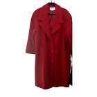 Vintage AndreA II women's wool red lined long trench coat Size 16