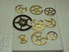 9 Used Incomplete Brass Clock Gears Steampunk Altered Art Projects parts #7