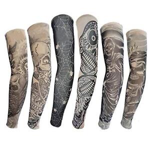 6 Pcs Tattoo Compression Arm Sleeves Tattoo Covers Sunscreen Sleeves