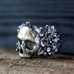 Wholesale Men Heavy Stainless Steel Ring Gothic Punk Biker Rings Skull Jewelry