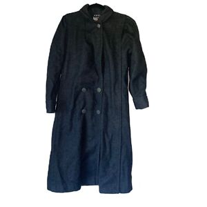 Jofeld Trench Coat Womens Approx. Size Small Medium Long Wool Blend Gray Vtg 80s