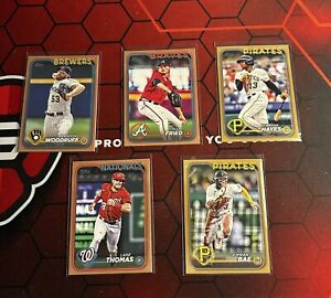 2024 Topps Series 1 Gold Parallel Border Cards (Lot Of 5) #’d /2024 Vets