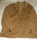 WRANGLER Tan CORDUROY Blazer Jacket w/Leather Buttons WOMENS Size 16 MISS Ch-38