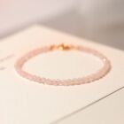 Natural Rose Quartz Dainty Beads Bracelet Simple Small Stone Healing Gifts