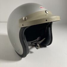 Vintage Bell Magnum TOPTEX Motorcycle Helmet Grey/ Silver 7 1/4 1968 /w Visor