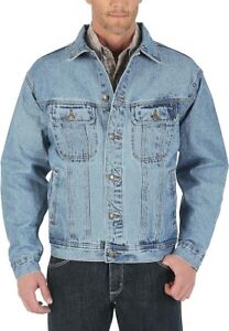 Wrangler Men's Rugged Wear Unlined Denim Jacket Vintage Indigo Large RJK30VI