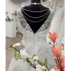V Neck Short Wedding Dresses White/Ivory Lace Appliques Tea Length Bridal Gowns