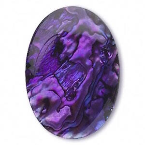 MasterpIece Collection: Bright Purple Natural Paua Shell Oval Cab (6x4-10x8mm)
