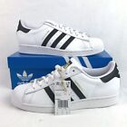 Adidas Superstar Leather Low Top Shoes In White/Black (EG4958) - Men's US 9.5