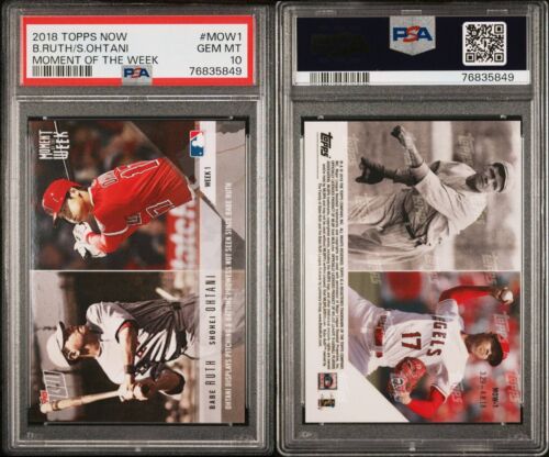 SHOHEI OHTANI 2018 TOPPS NOW MOMENT OF THE WEEK BABE RUTH #MOW-1 PSA 10