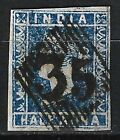INDIA SG4 QV 1854 1/2A Deep Blue, Die I, Fine Used