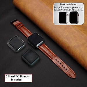 Genuine Leather Apple Watch Band For iWatch Series 8 7 6 5 4 38mm/40mm 42mm/49mm
