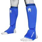 MEISTER ELASTIC CLOTH SHIN & INSTEP GUARDS - BL Muay Thai MMA Taekwondo Leg Pads