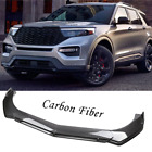 For Ford Explorer ST Front Bumper Lip Spoiler Splitter Carbon Fiber+Strut Rods (For: 2021 Ford Explorer)