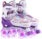 Roller Skates Adjustable Size for Kids+Adults 4 Wheels Children/Boys/Girls Pink~