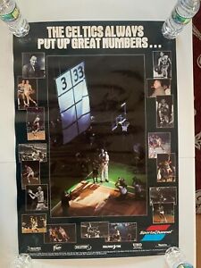 Vintage 1980s Celtics Larry Bird 'Always Put Up Great Numbers' Poster