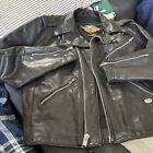 Harley Davidson Classic Leather Black Biker Jacket Small Preowned Motorcycles