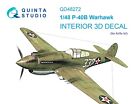 Quinta Studio QD48272 3D Interior Decal Set for P-40B Warhawk (Airfix kits) 1/48