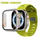 Tempered Glass Case+Silicone Strap for Apple Watch 49Mm 44Mm 45Mm 42Mm 41Mm 42Mm