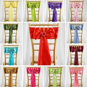 Satin CHAIR SASHES Bows Ties Wedding Reception Decorations Wholesale