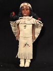 VTG Cherokee Native American 7.75”Doll Sleep Eyes Beaded Leather Outfit