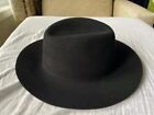 Goorin Bros Fedora Hat OUTLAW Style Solid Black 100% Wool Size Large